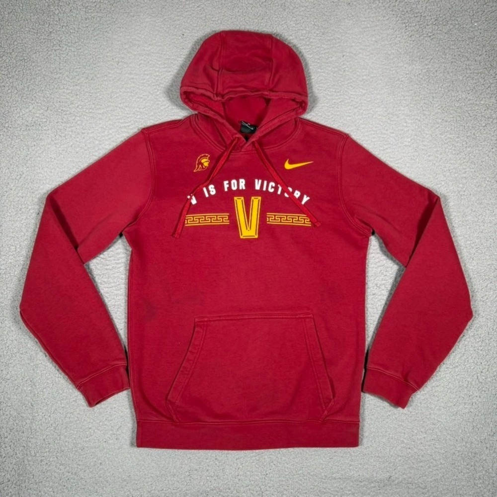 University of Southern California Hoodie Mens Small Red Nike Pullover Preppy
